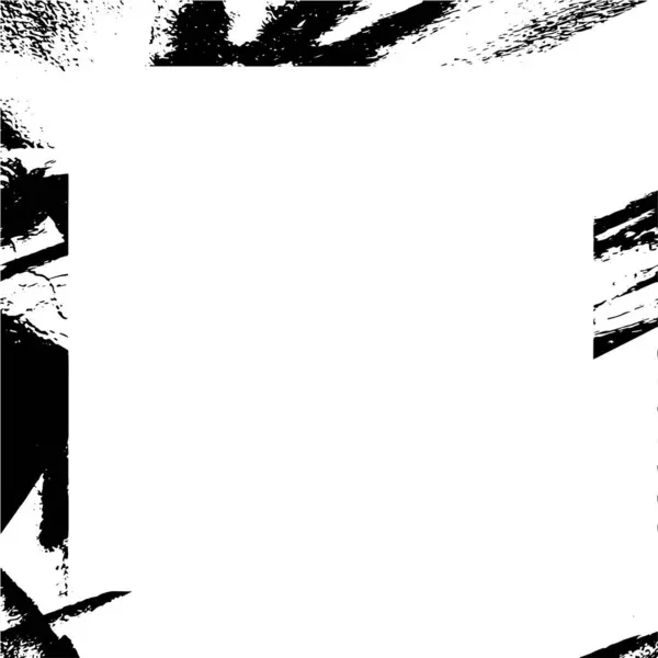 Abstract Zwart Wit Vierkant Frame Met Grunge Patroon — Stockvector