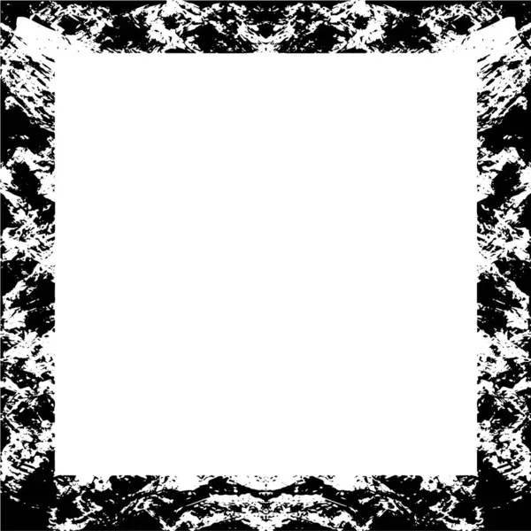 Schwarz Weiße Grunge Vintage Textur Retro Stil Quadratischer Rahmen Mit — Stockvektor