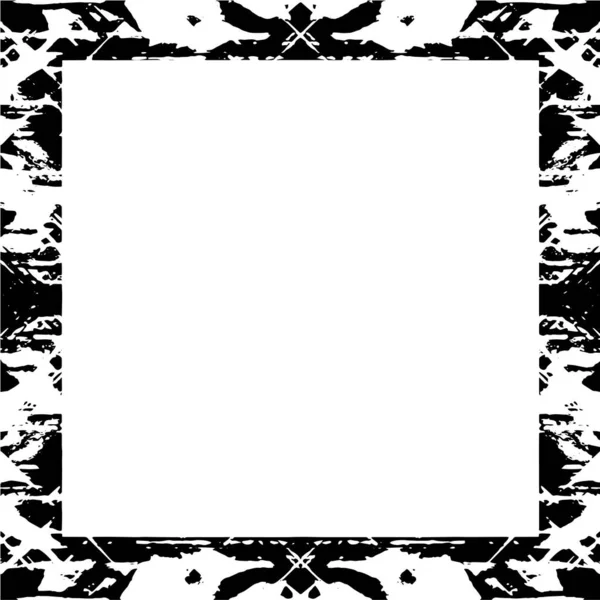 Zwart Wit Grunge Vintage Textuur Retro Stijl Vierkant Frame Met — Stockvector
