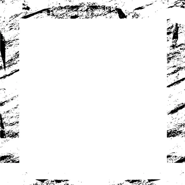 Абстрактная Черно Белая Квадратная Рамка Рисунком Гранжа — стоковый вектор