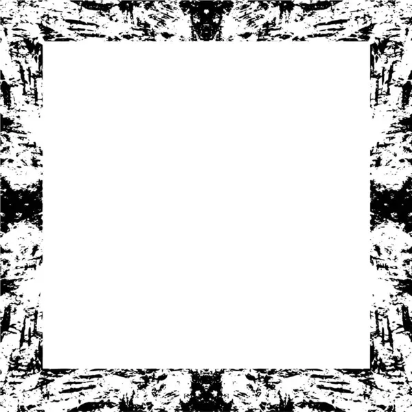 Quadro Quadrado Preto Branco Com Padrão Grunge — Vetor de Stock