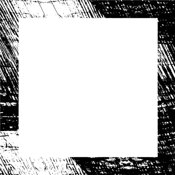 Cadre Carré Noir Blanc Avec Motif Grunge — Image vectorielle