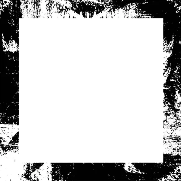 Grunge desenli soyut kare çerçeve. Siyah ve beyaz vintage arkaplan. 