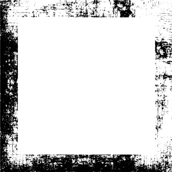 Абстрактная Квадратная Рамка Гранжевым Рисунком Черно Белый Винтажный Фон — стоковый вектор