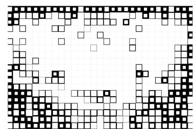 Kare dikdörtgen elementlere göre düzenlenmiş soyut mozaik. vektör mozaik kare deseni