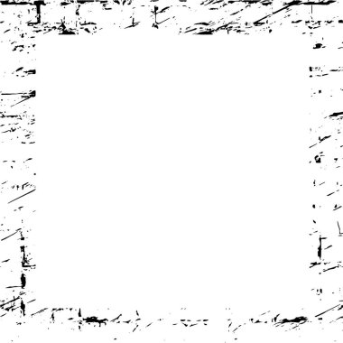 grunge desenli soyut siyah beyaz kare çerçeve, vektör illüstrasyonu