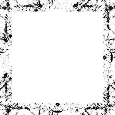 grunge desenli soyut siyah beyaz kare çerçeve