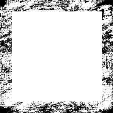 grunge desenli soyut siyah beyaz kare çerçeve, vektör illüstrasyonu