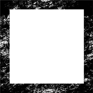 grunge desenli soyut siyah beyaz kare çerçeve, vektör illüstrasyonu