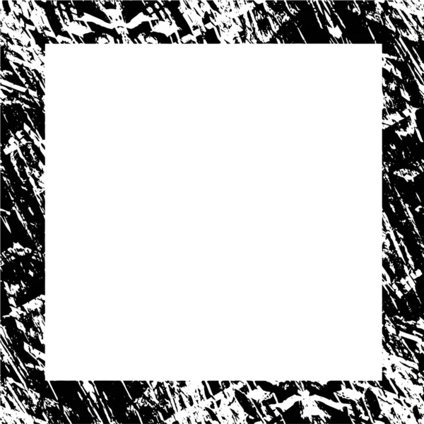 Czarno Biała Monochromatyczna Rama Abstrakcyjna Antyczna Faktura Wzorem Retro — Wektor stockowy