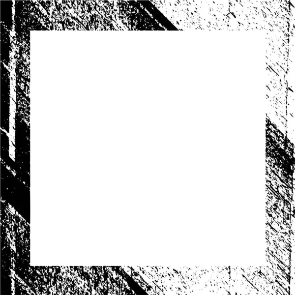 Marco Angustiado Textura Blanco Negro Con Arañazos — Archivo Imágenes Vectoriales