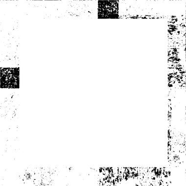 Çizikler, çizikler ve çizikler olan siyah beyaz bir çerçeve. 