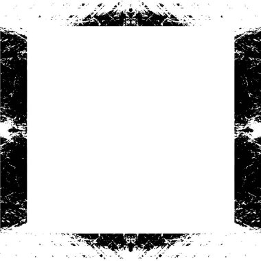 Çizikler, çizikler ve çizikler olan siyah beyaz bir çerçeve. 