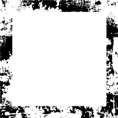 Çizikler, çizikler ve çizikler olan siyah beyaz bir çerçeve. 