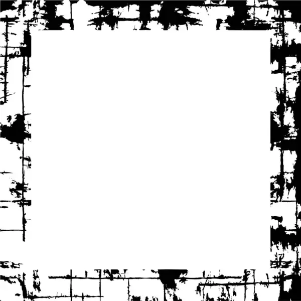 Zwart Wit Grunge Vintage Textuur Retro Stijl Vierkant Frame Met — Stockvector