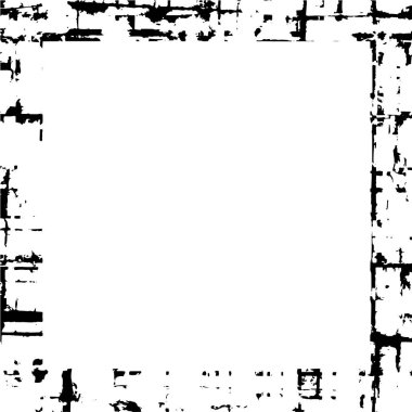 soyut siyah ve beyaz kabataslak desenli çerçeve, vektör çizimi