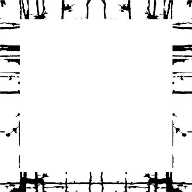 soyut siyah ve beyaz kabataslak desenli çerçeve, vektör çizimi