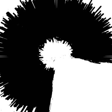 Dairesel yıldız patlaması dokusu. Sıkıntılı, dengesiz bir arkaplan. Soyut vektör çizimi. İlginç bir etki ve derinlik yaratmak için üst üste koy. Beyaz arkaplanda izole.