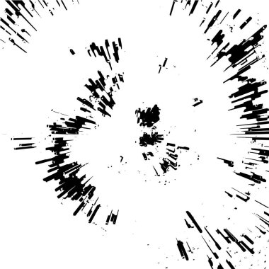 Dairesel yıldız patlaması dokusu. Sıkıntılı, dengesiz bir arkaplan. Soyut vektör çizimi. İlginç bir etki ve derinlik yaratmak için üst üste koy. Beyaz arkaplanda izole.