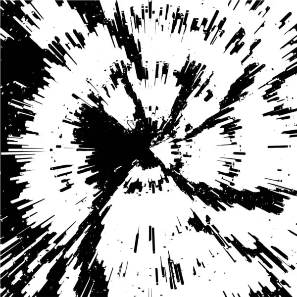 Abstract Explosion Background Vector Black White — Stock Vector