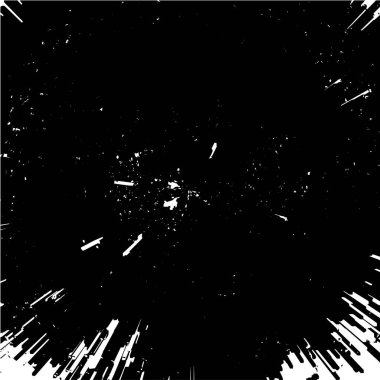 Grunge siyah ve beyaz soyut arka plan. Çizikler, çipler ve çatlaklarla eski bir yüzey. Toprak, leke, sürtünme için desen. Doku monokrom koyu