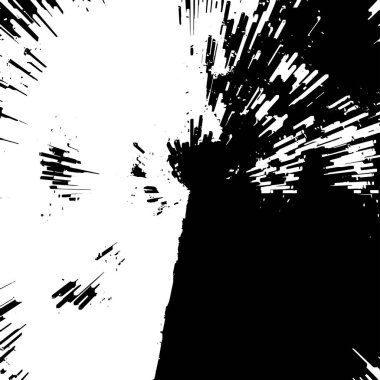 Grunge siyah ve beyaz soyut arka plan. Çizikler, çipler ve çatlaklarla eski bir yüzey. Toprak, leke, sürtünme için desen. Doku monokrom koyu