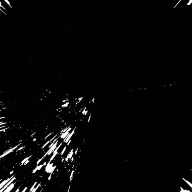 Grunge siyah ve beyaz soyut arka plan. Çizikler, çipler ve çatlaklarla eski bir yüzey. Toprak, leke, sürtünme için desen. Doku monokrom koyu