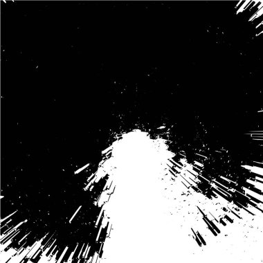 Siyah ve beyaz renkli, toz ve çizgilerle dolu bir arka plan. soyut vektör illüstrasyonu.