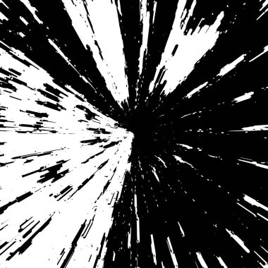 Grunge üst üste biniyor. Soyut siyah-beyaz vektör arkaplanı. Çatlak, leke ve noktalarda kirli desenli tek renkli klasik yüzey. Karanlık korku tarzında eski bir duvar.