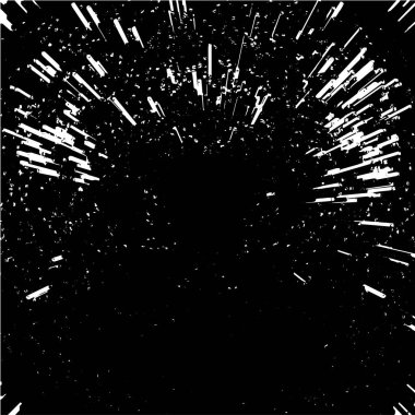 Grunge üst üste biniyor. Soyut siyah-beyaz vektör arkaplanı. Çatlak, leke ve noktalarda kirli desenli tek renkli klasik yüzey. Karanlık korku tarzında eski bir duvar.