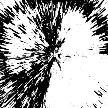 Grunge siyah beyaz desen. Monokrom soyut dokusu. Çatlakların, sürtünmelerin, çiplerin, lekelerin, mürekkep lekelerinin, çizgilerin geçmişi. Koyu tasarım arka plan yüzeyi