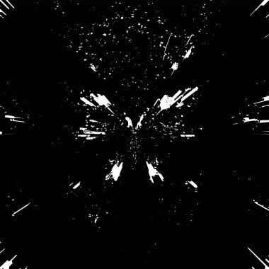 Grunge siyah beyaz desen. Monokrom soyut dokusu. Çatlakların, sürtünmelerin, çiplerin, lekelerin, mürekkep lekelerinin, çizgilerin geçmişi. Koyu tasarım arka plan yüzeyi