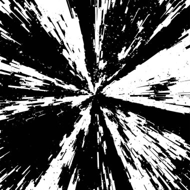 Farklı yükseklikteki birçok dikdörtgen sütunun dijital siyah ve beyaz arkaplanı ve küçük kareleri