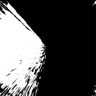 Farklı yükseklikteki birçok dikdörtgen sütunun dijital siyah ve beyaz arkaplanı ve küçük kareleri