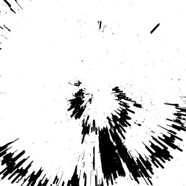 Farklı yükseklikteki birçok dikdörtgen sütunun dijital siyah ve beyaz arkaplanı ve küçük kareleri