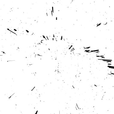 Grunge siyah ve beyaz dikişsiz desen. Tek renkli soyut doku. Çatlakların, sürtünmelerin, talaşların, lekelerin, mürekkep lekelerinin, çizgilerin arka planı. Koyu tasarım arka plan yüzeyi. Gri yazdırma öğesi