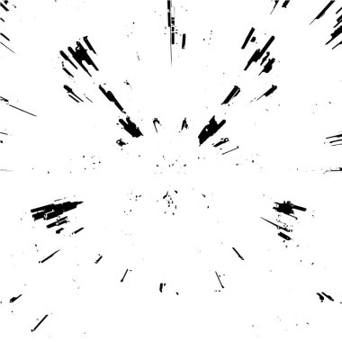 Grunge siyah beyaz desen. Monokrom soyut dokusu. Çatlakların, sürtünmelerin, çiplerin, lekelerin, mürekkep lekelerinin, çizgilerin geçmişi. Koyu tasarım arka plan yüzeyi