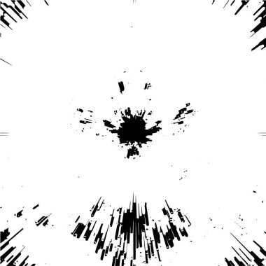 Grunge siyah beyaz desen. Monokrom soyut dokusu. Çatlakların, sürtünmelerin, çiplerin, lekelerin, mürekkep lekelerinin, çizgilerin geçmişi. Koyu tasarım arka plan yüzeyi