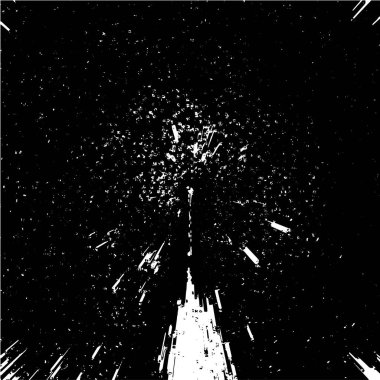 Siyah ve beyaz soyut arka plan. Noktaların, çatlakların, tozların, lekelerin tek renkli dokusu. Yazdırma ve tasarım için desen