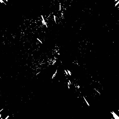 Siyah ve beyaz soyut arka plan. Noktaların, çatlakların, tozların, lekelerin tek renkli dokusu. Yazdırma ve tasarım için desen