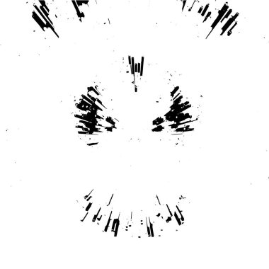 Grunge üst üste biniyor. Soyut siyah-beyaz vektör arkaplanı. Çatlak, leke ve noktalarda kirli desenli tek renkli klasik yüzey. Karanlık korku tarzında eski bir duvar.