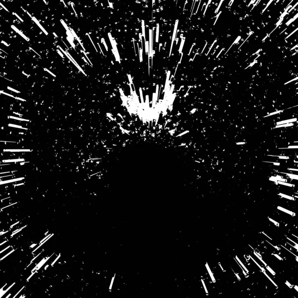 Круглая Текстура Взрыва Звездочки Тяжелый Неровный Фон Гранжа Абстрактная Монохромная — стоковый вектор