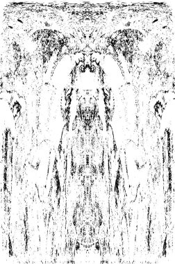 Grunge dikey olarak simetrik siyah beyaz doku. Tek renkli yıpranmış kaplama deseni. 