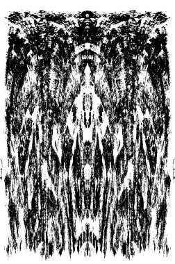 Grunge dikey olarak simetrik siyah beyaz doku. Tek renkli yıpranmış kaplama deseni. 