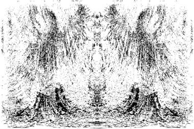 Grunge dikey olarak simetrik siyah beyaz doku. Tek renkli yıpranmış kaplama deseni. 