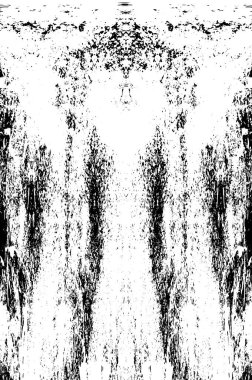 Grunge dikey olarak simetrik siyah beyaz doku. Tek renkli yıpranmış kaplama deseni. 