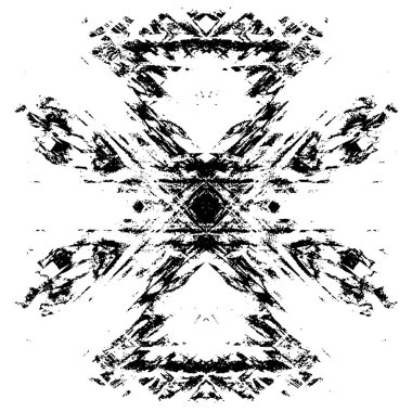 simetrik geometrik siyah beyaz grunge arkaplanı 