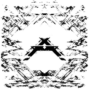 simetrik geometrik siyah beyaz grunge arkaplanı 