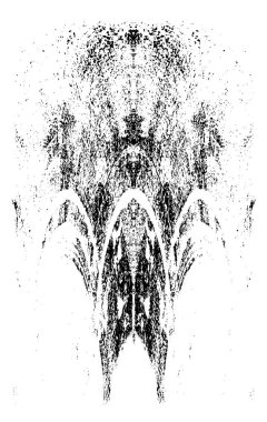 Grunge dikey olarak simetrik siyah beyaz doku. Tek renkli yıpranmış kaplama deseni. 