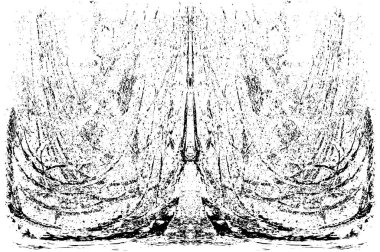 Grunge dikey olarak simetrik siyah beyaz doku. Tek renkli yıpranmış kaplama deseni. 